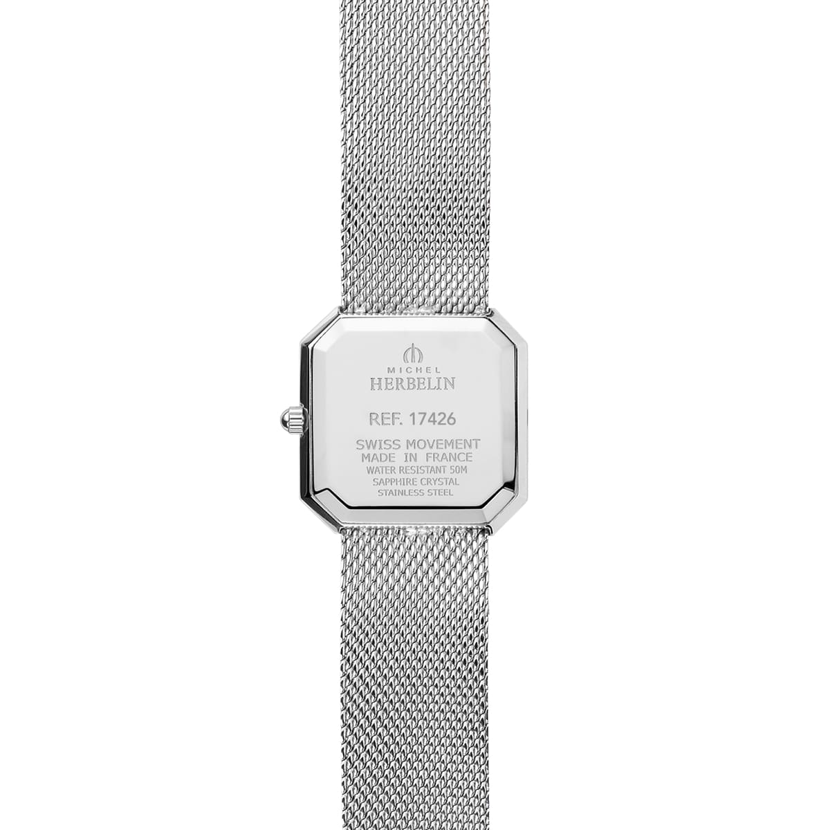 Montre Femme OCTOGONE bracelet acier inoxydable argenté cadran blanc nacré 17426B59