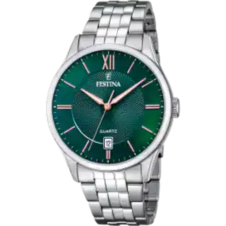 MONTRE FESTINA F20425/7 VERT, BRACELET EN ACIER, HOMME