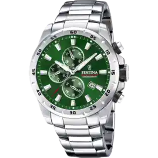 MONTRE FESTINA F20463/3 VERT, BRACELET ACIER INOXYDABLE, HOMME