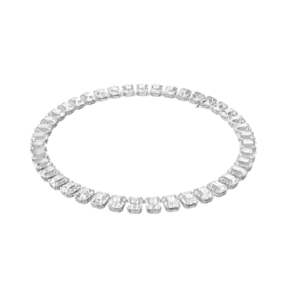 Collier Millenia, Taille octogonale, Blanc, Métal rhodié