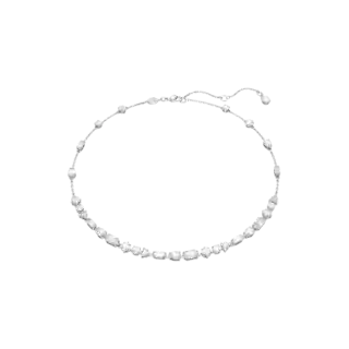 Collier Mesmera, Tailles diverses, Motif éparpillé, Blanc, Métal rhodié