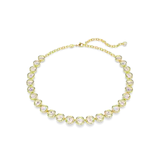 Collier Tennis Imber, Taille ronde, Blanc, Placage de ton or