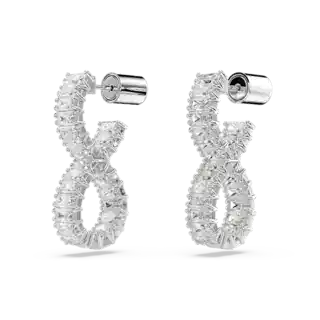 Anneaux d'oreilles Hyperbola, Infini, Blanches, Métal rhodié