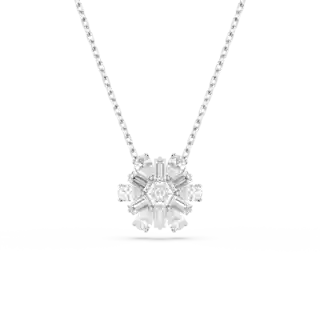 Pendentif Idyllia, Tailles variées, Flocon de neige, Blanc, Métal rhodié