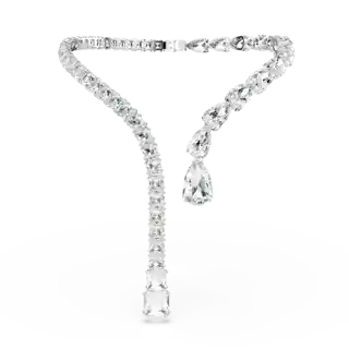 Collier ouvert Matrix, Tailles variées, Blanc, Métal rhodié