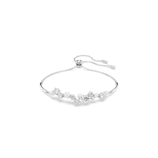 Bracelet-jonc Constella, Crystal Pearl, Tailles rondes, Blanc, Métal rhodié