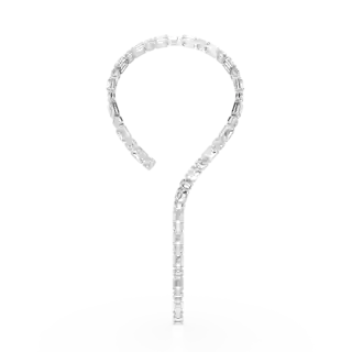 Collier Millenia, Taille octogonale, Blanc, Métal rhodié