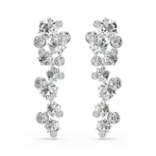 Pendants d'oreilles Constella, Tailles variées, Blanches, Métal rhodié