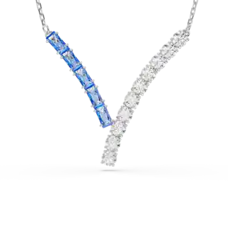 Pendentif Matrix, Tailles variées, Bleu, Métal rhodié