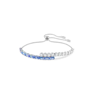 Bracelet Tennis Matrix, Tailles variées, Bleu, Métal rhodié