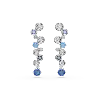 Pendants d'oreilles Constella, Tailles variées, Bleues, Métal rhodié