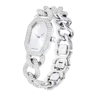Montre Dextera chain, Fabriqué en Suisse, Bracelet en cristal, Ton argenté, Acier inoxydable