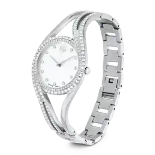 Montre bracelet-jonc Hyperbola, Fabriqué en Suisse, Ton argenté, Acier inoxydable