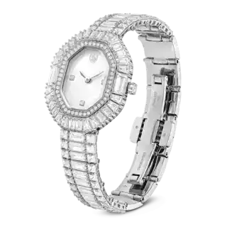 Montre Matrix octagon, Taille baguette, Bracelet en métal, Ton argenté, Acier inoxydable