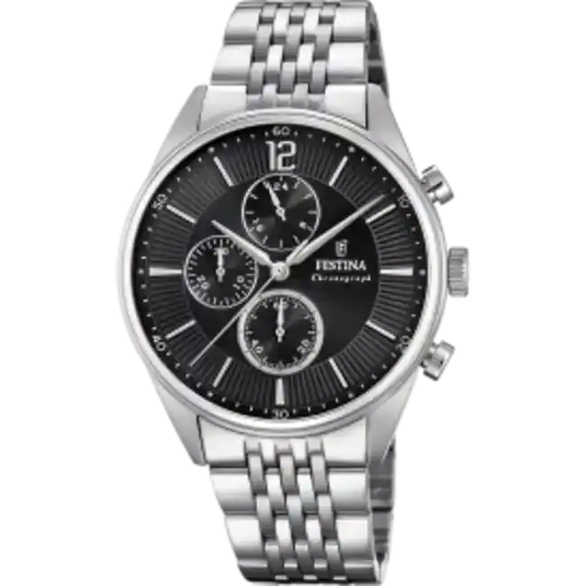 MONTRE FESTINA F20285/4 NOIR, BRACELET ACIER INOXYDABLE, HOMME