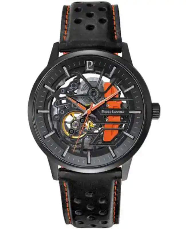 Montre Homme PADDOCK Noir Cadran Noir Bracelet Cuir Noir