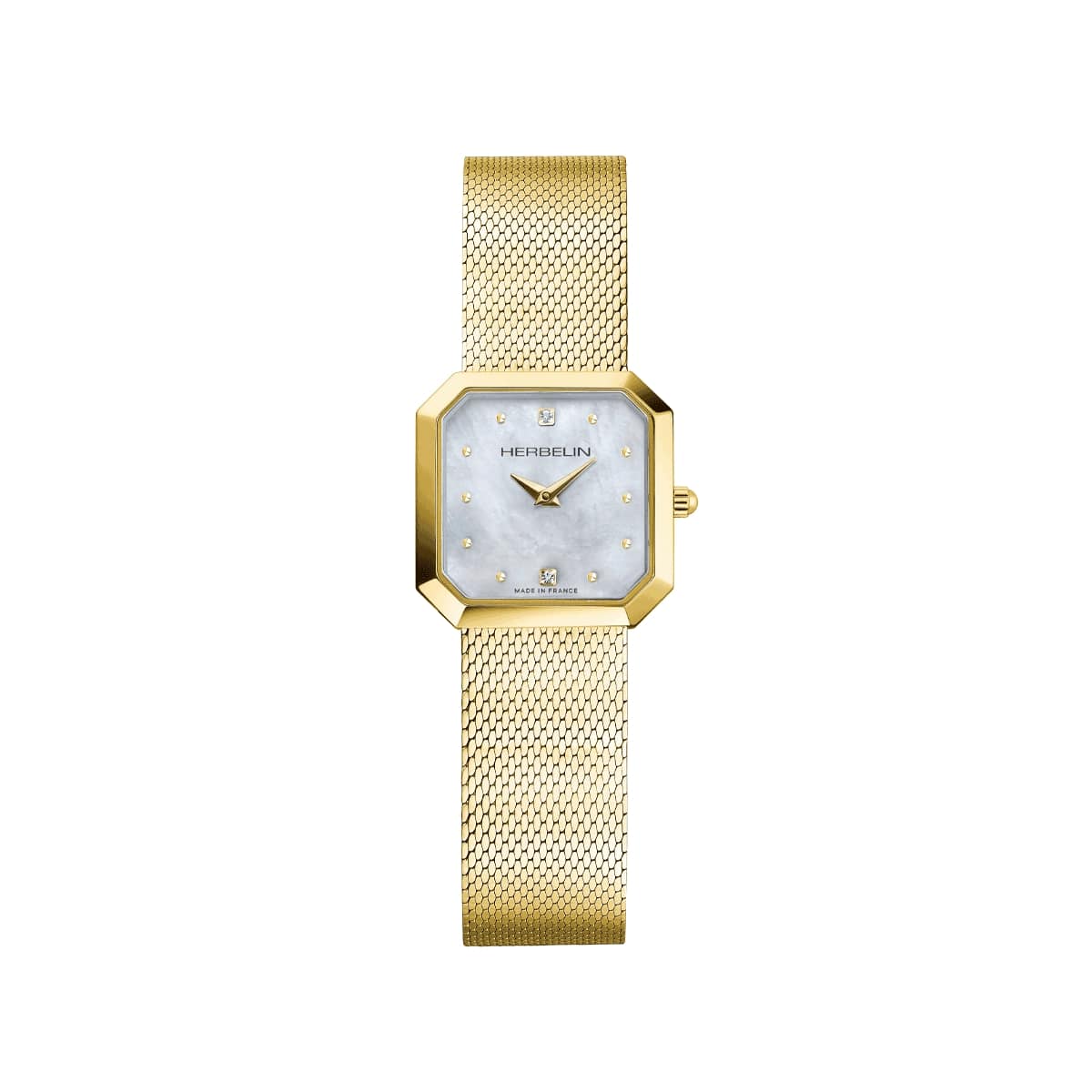 Montre Femme OCTOGONE bracelet acier inoxydable doré cadran blanc 17426BP59