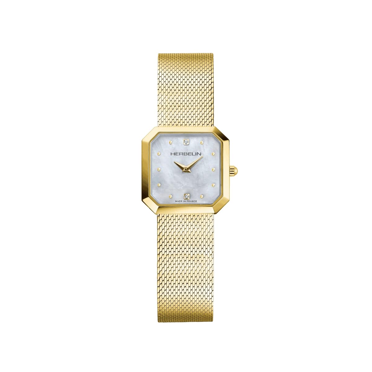 Montre Femme OCTOGONE bracelet acier inoxydable doré cadran blanc 17426BP59