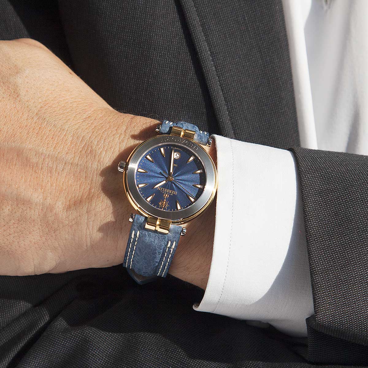 Montre Homme NEWPORT ORIGINALS bracelet cuir bleu cadran bleu 12255T35