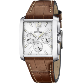 MONTRE FESTINA F20636/1 GRIS ARGENTÉ, BRACELET CUIR, HOMME